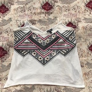 Express Sequin Tank Top Cami Pink Black
